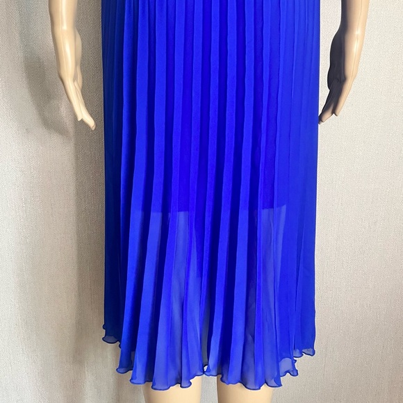 BLEU ROD BEATTIE: Blue Layered Pleated Dress - Picture 8 of 8